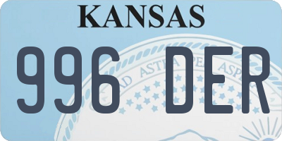 KS license plate 996DER