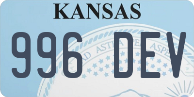 KS license plate 996DEV