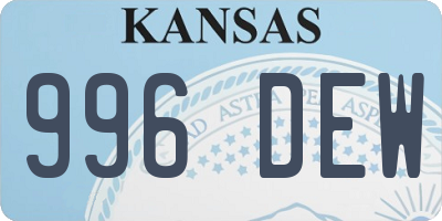 KS license plate 996DEW