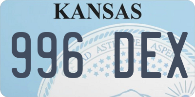KS license plate 996DEX