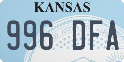KS license plate 996DFA