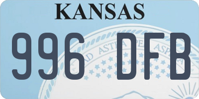 KS license plate 996DFB