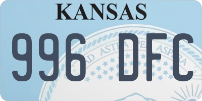 KS license plate 996DFC