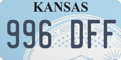 KS license plate 996DFF