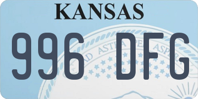 KS license plate 996DFG