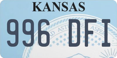 KS license plate 996DFI