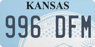 KS license plate 996DFM