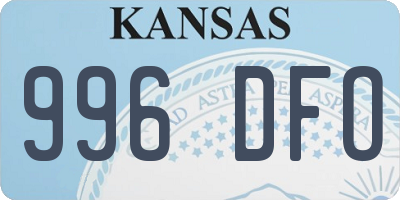 KS license plate 996DFO