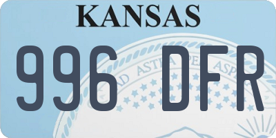 KS license plate 996DFR
