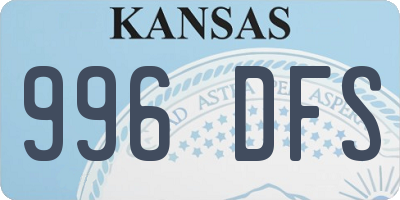 KS license plate 996DFS