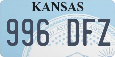 KS license plate 996DFZ