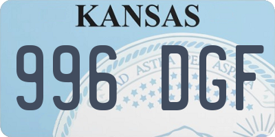 KS license plate 996DGF