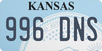 KS license plate 996DNS