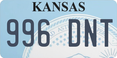 KS license plate 996DNT