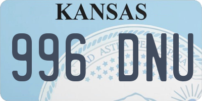 KS license plate 996DNU