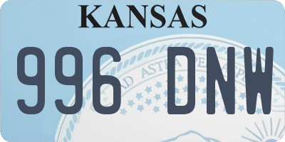 KS license plate 996DNW