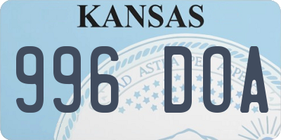 KS license plate 996DOA