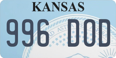 KS license plate 996DOD