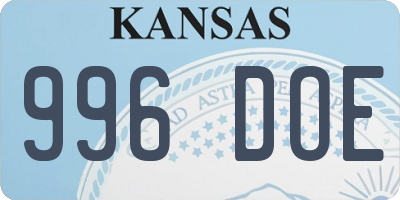 KS license plate 996DOE