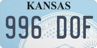 KS license plate 996DOF