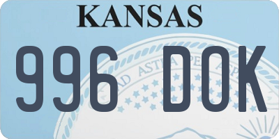 KS license plate 996DOK