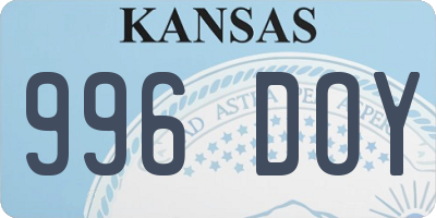 KS license plate 996DOY