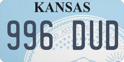 KS license plate 996DUD