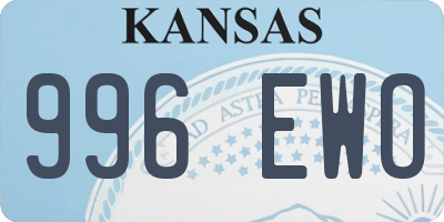KS license plate 996EWO