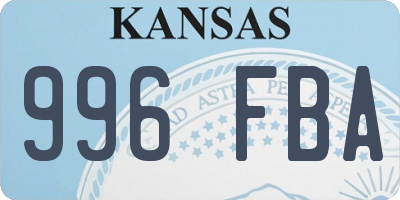KS license plate 996FBA