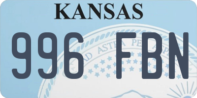 KS license plate 996FBN