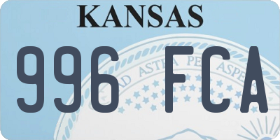 KS license plate 996FCA