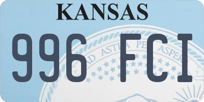 KS license plate 996FCI