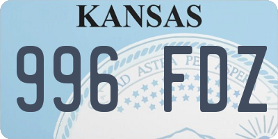 KS license plate 996FDZ