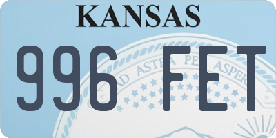 KS license plate 996FET