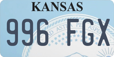 KS license plate 996FGX