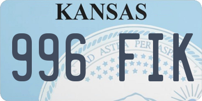 KS license plate 996FIK