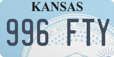 KS license plate 996FTY