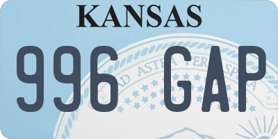 KS license plate 996GAP