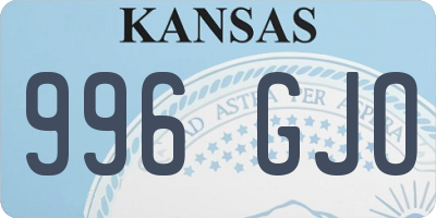 KS license plate 996GJO