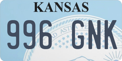 KS license plate 996GNK