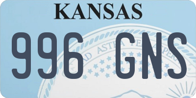 KS license plate 996GNS