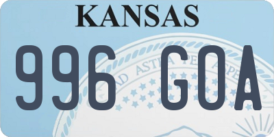 KS license plate 996GOA
