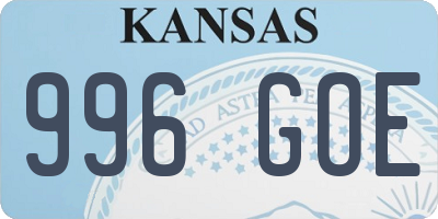KS license plate 996GOE