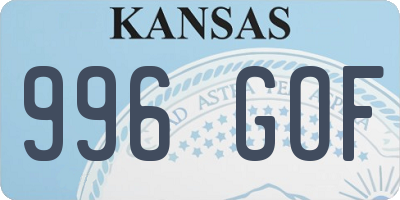 KS license plate 996GOF