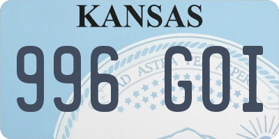 KS license plate 996GOI