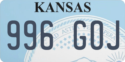 KS license plate 996GOJ