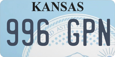 KS license plate 996GPN