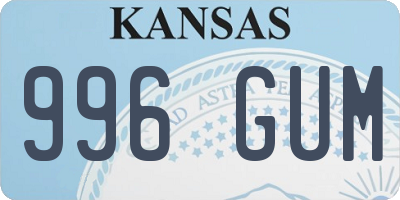 KS license plate 996GUM