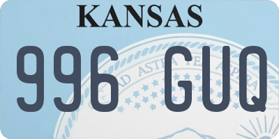 KS license plate 996GUQ