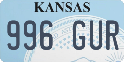 KS license plate 996GUR